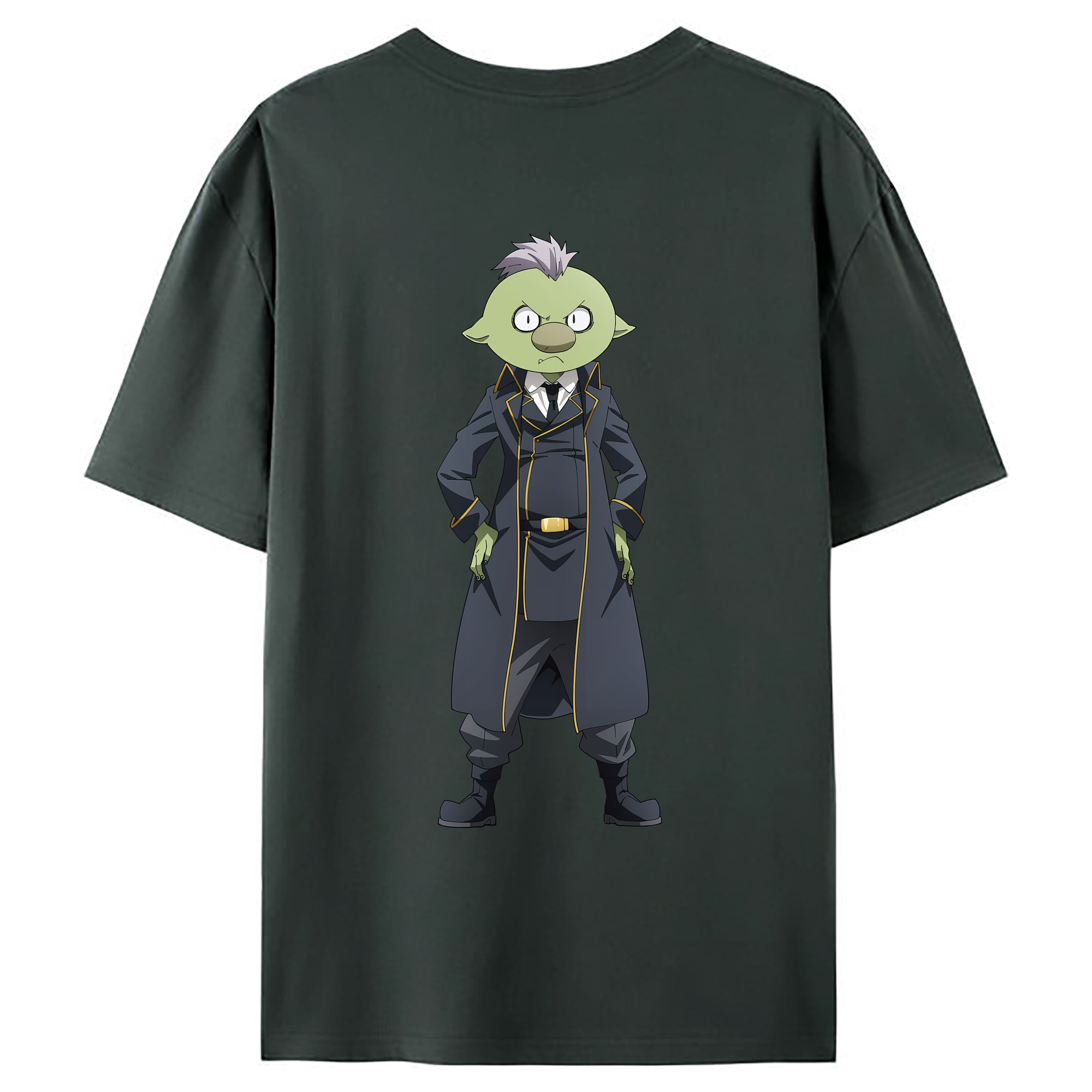 （画像用） 転スラ Regarding Reincarnated to Slime 綿100％ メンズ半袖Tシャツ（バックプリント） 通気性
